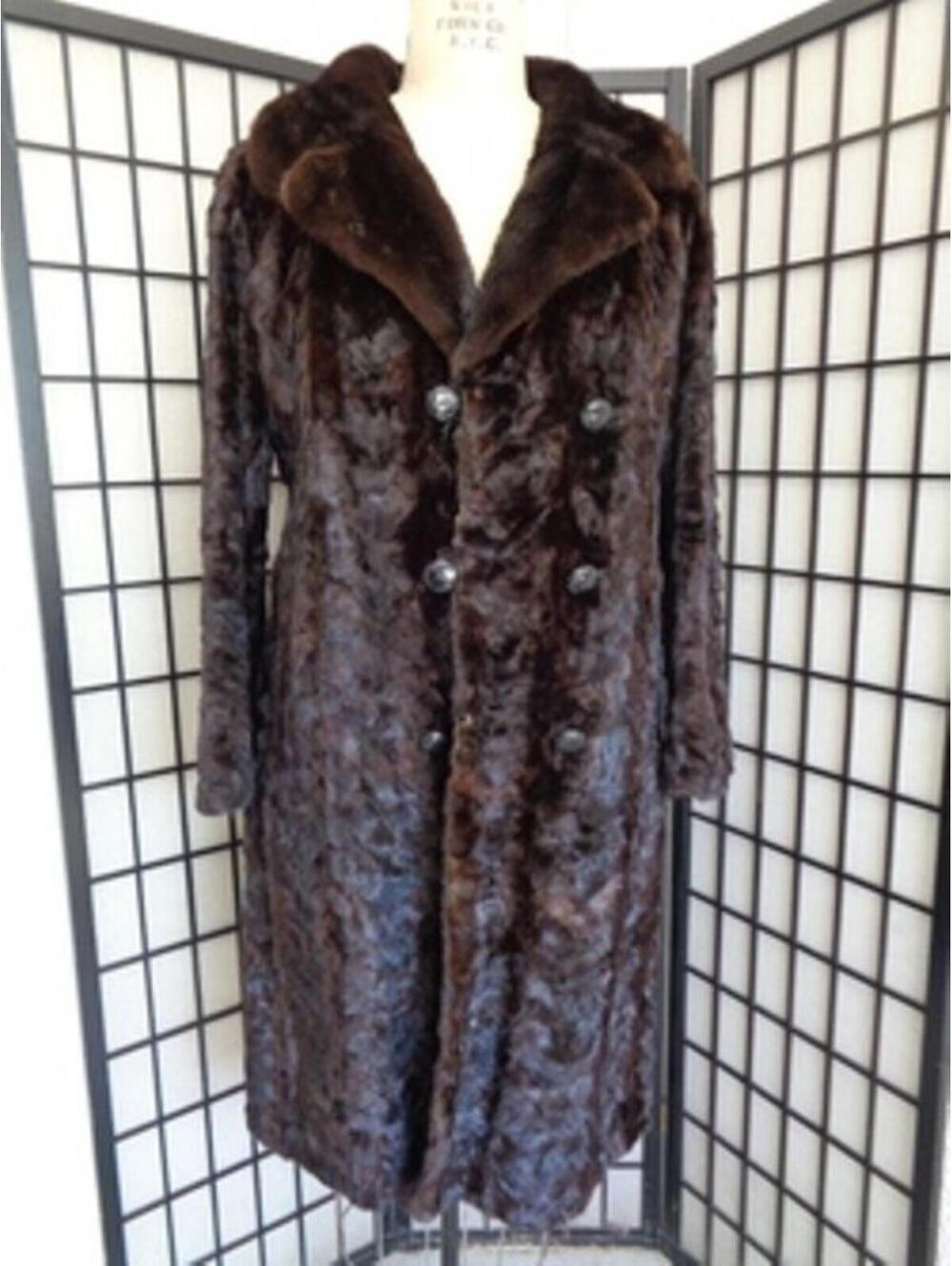 EXCELLENT DARK RANCH CANADIAN MINK FUR COAT JACKET WOMEN WOMAN SIZE 38 SMALL